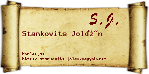 Stankovits Jolán névjegykártya